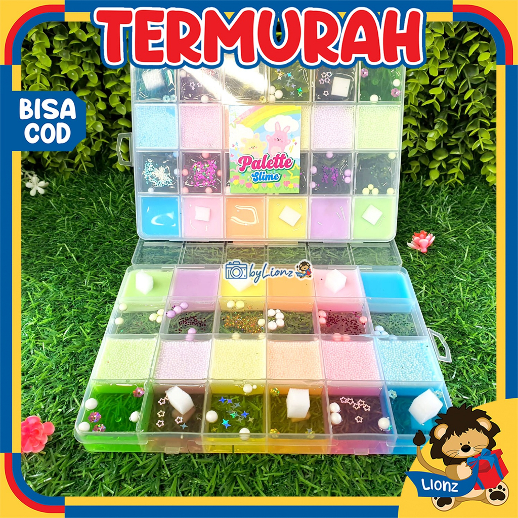 Mainan Slime Pallete 24 pcs warna warni by Lionz.idn