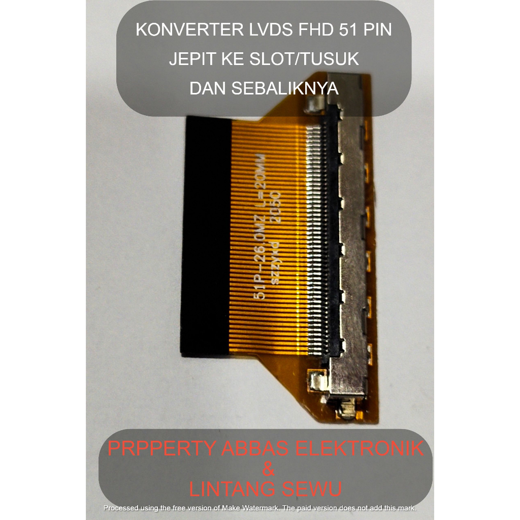 KONVERTER LVDS  FHD 51 PIN JEPIT KE SLOT ATU TUSUK DAN SEBALIKNYA  A1