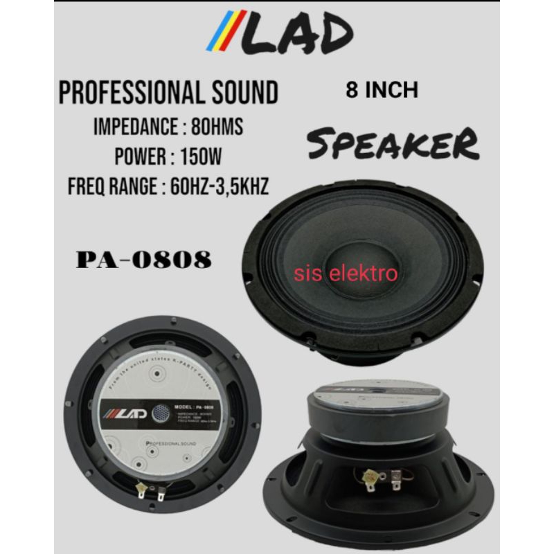 Speaker 8 Inch LAD PA0808