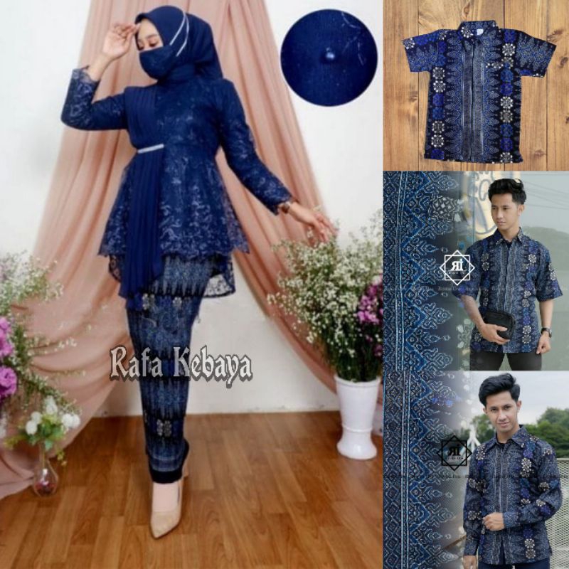 Set Kebaya Couple Batik dan Brokat dengan Bahan Berkualitas untuk Keluarga