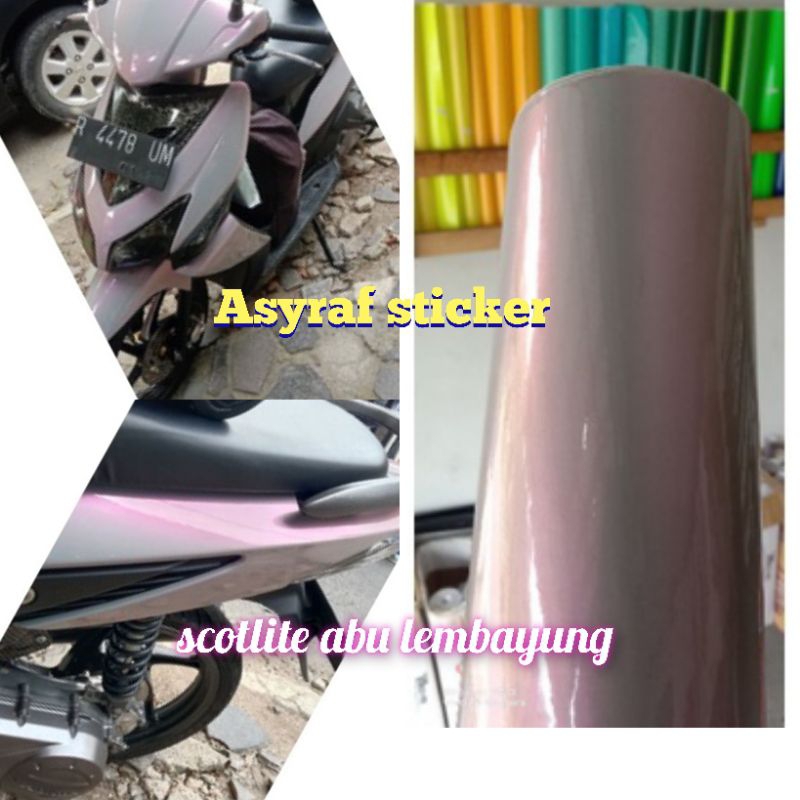 Sticker volcano gray Scotlite Motor scotlite abu lembayung