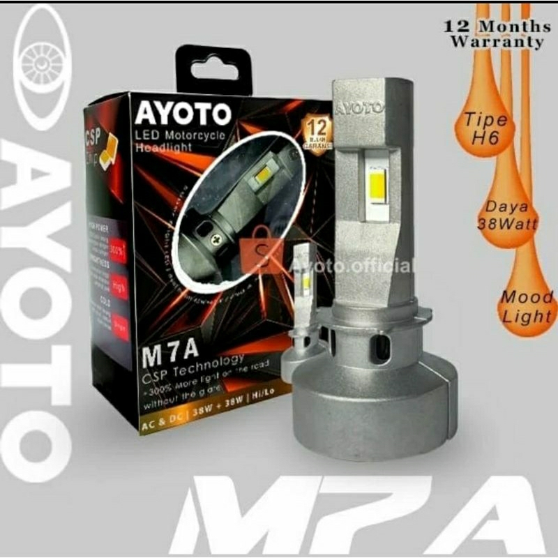 Lampu Led Motor Ayoto M7A - putih-putih