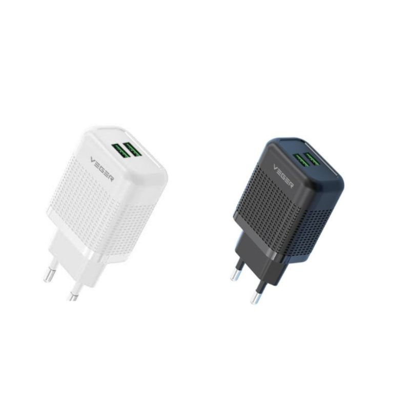 Adaptor VEGER Wall VR-C2 2.4A Dual Output Fast Charging (Non Kabel)