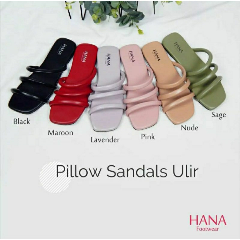 sandal jingga pillow ulir
