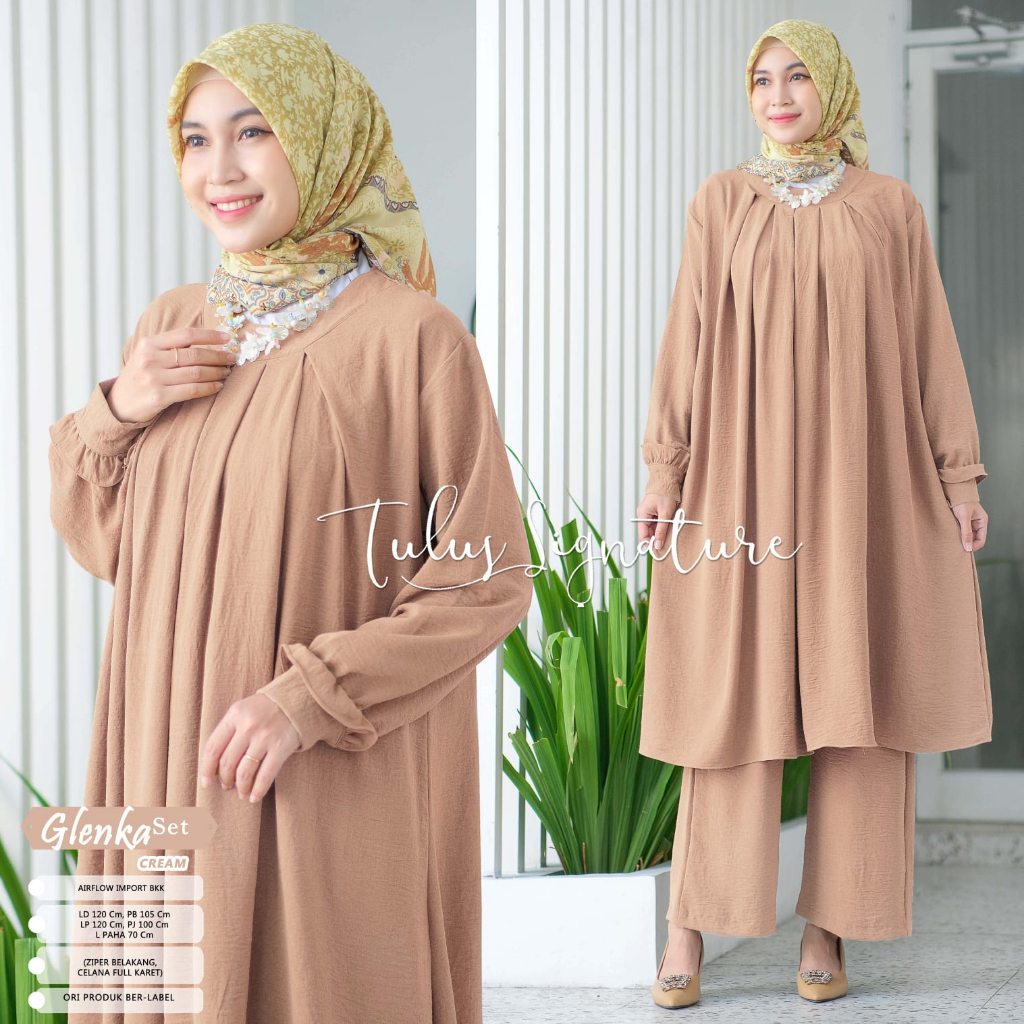 zara/glenka one set setelan set original produk by tulus signature