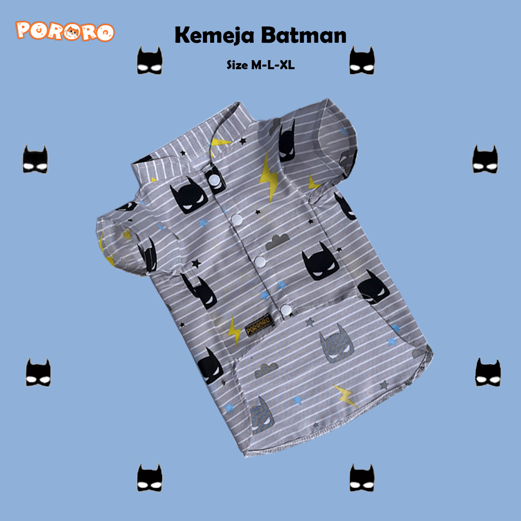 Pororo - Kemeja Kucing Motif Batman Lucu Murah Aksesoris Hewan