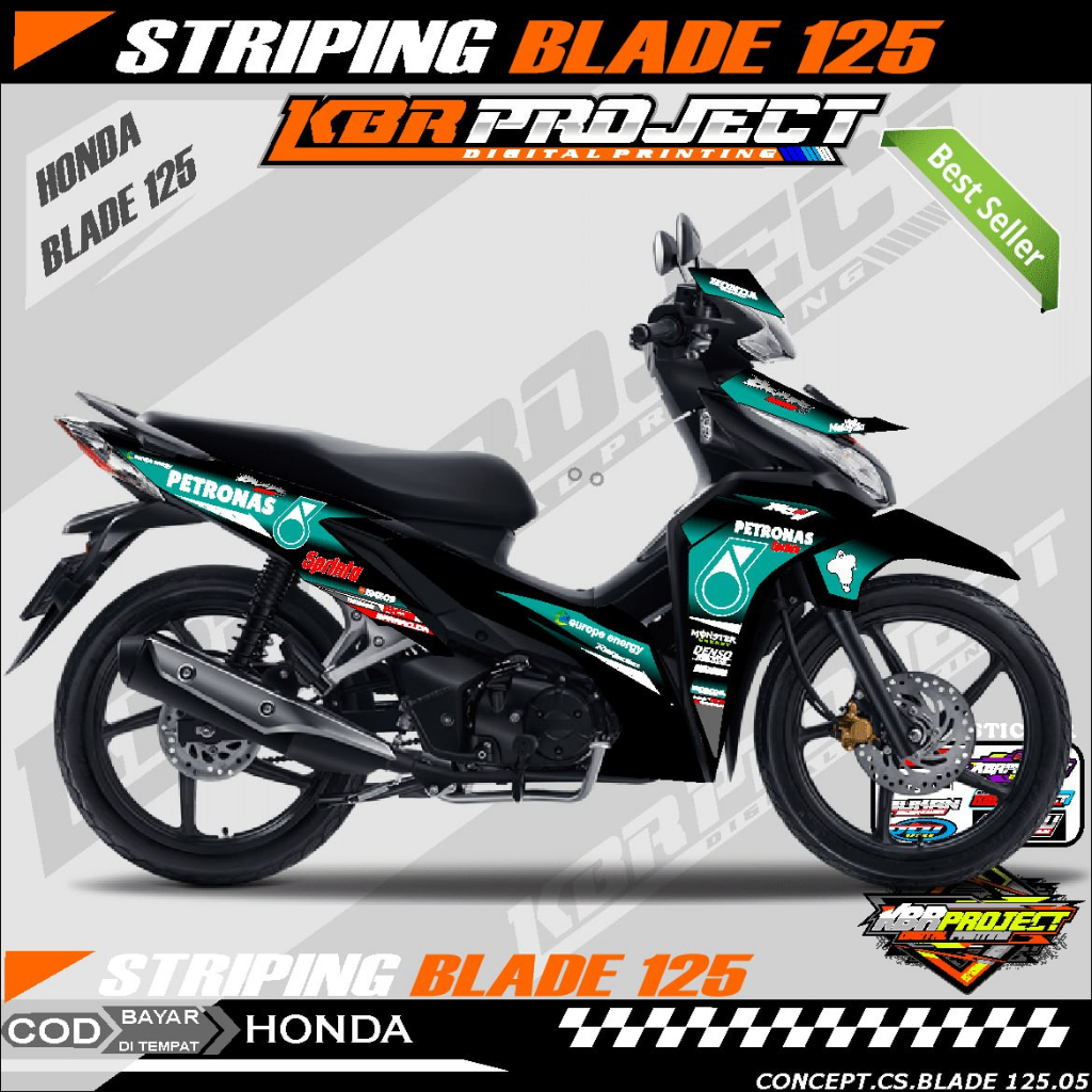 BLADE 125 STIKER MOTOR KEREN Stiker Striping Lis Variasi Stiker BLADE 125 Motor HONDA Desain Racing 