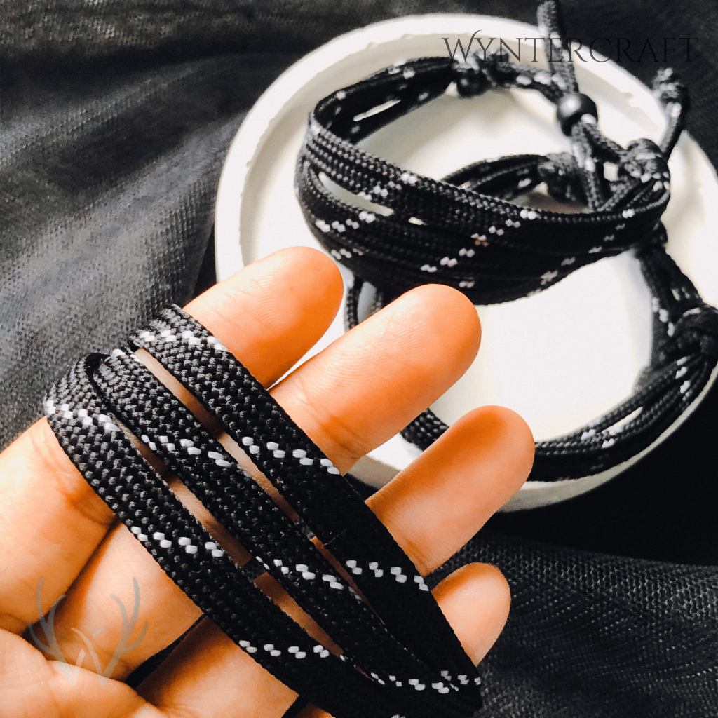 WB223 Gelang Pria 3 Rangkap Hitam