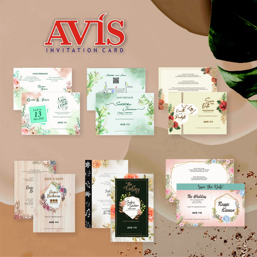 

UNDANGAN WEDDING CETAK (Free Kemasan + Label Nama) - EDISI AVIS