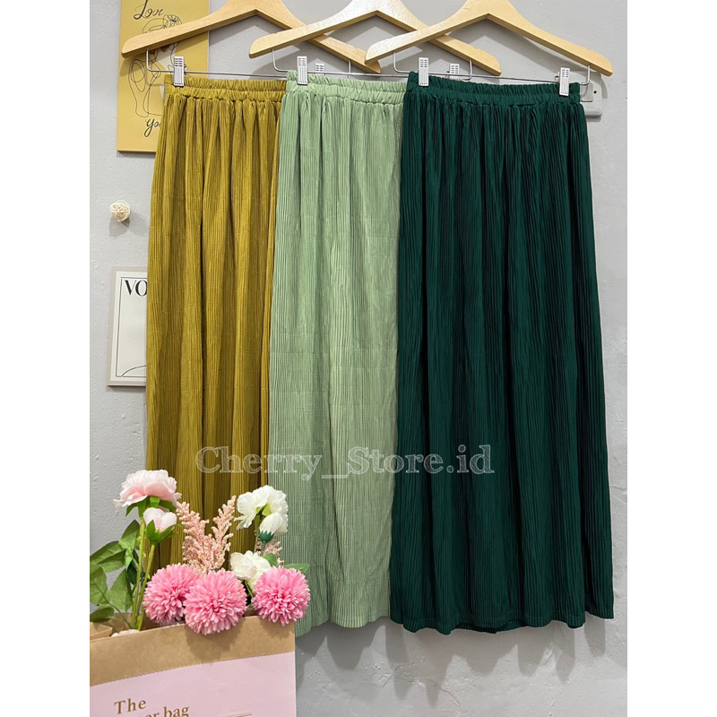 Cherry_ D020 rok plisket lidi premium wanita / rok span wanita / rok plisket span