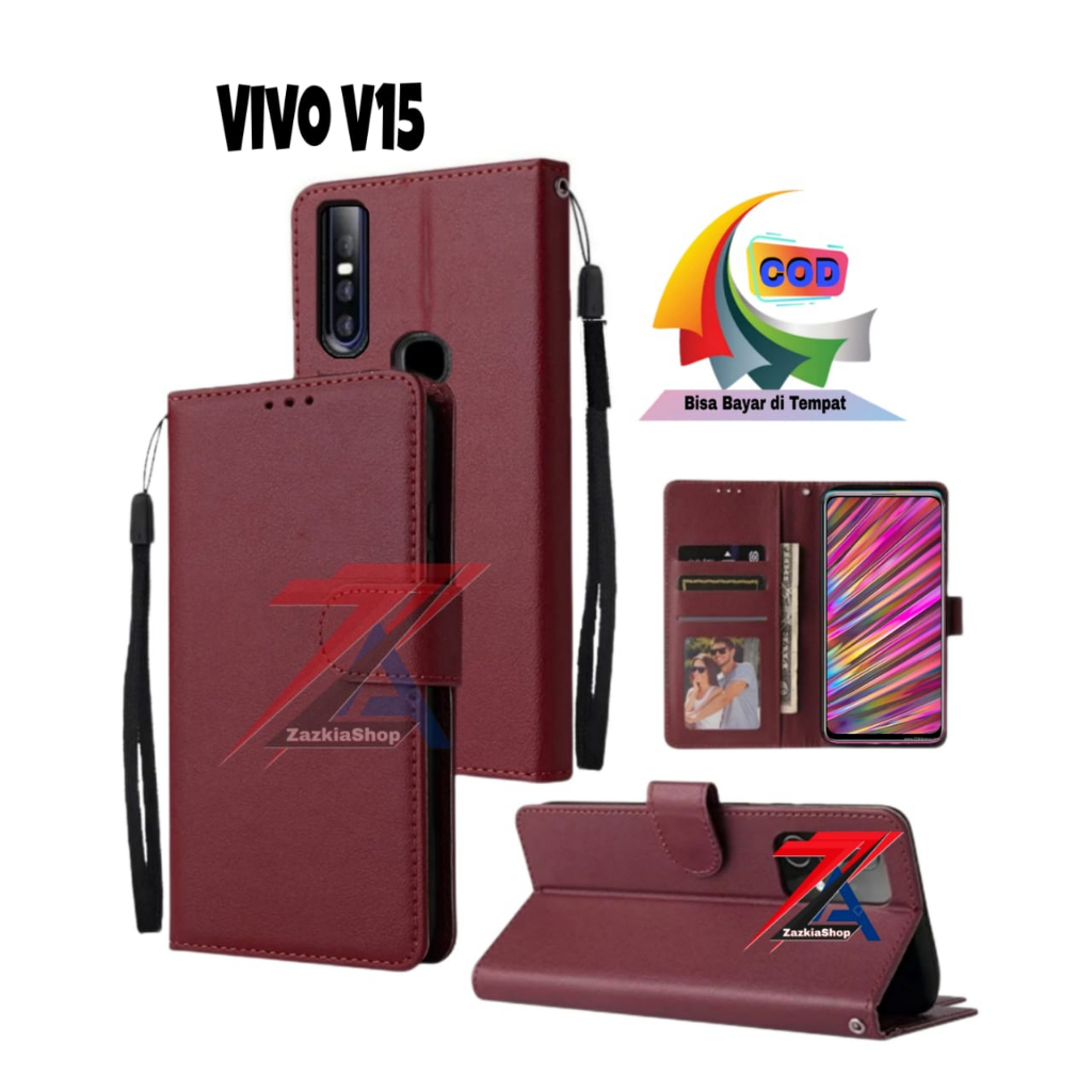 CASE FLIP CASE DOMPET KULIT FOR VIVO V15/V15 PRO CASING DOMPET-FLIP COVER LEATHER-SARUNG HP