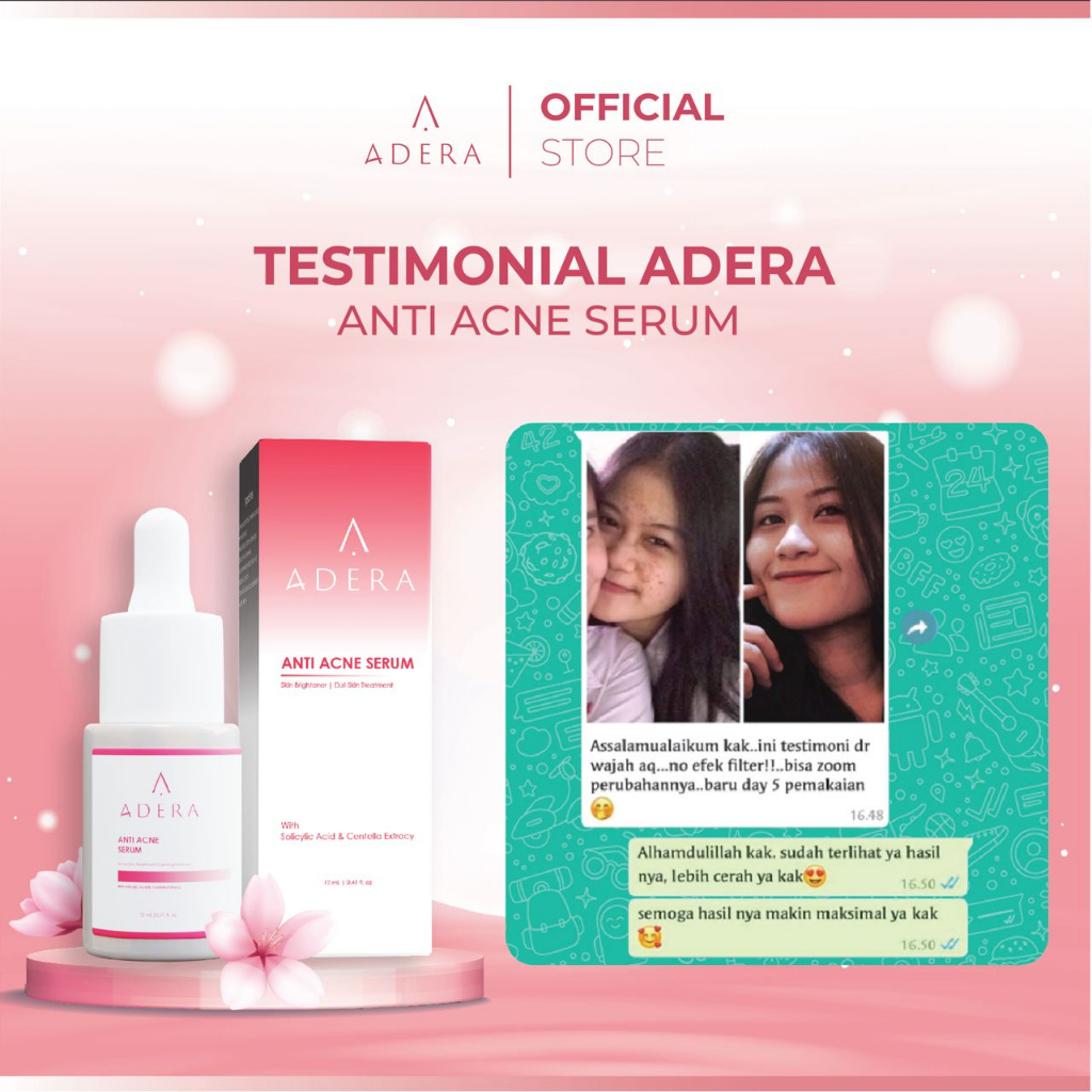 Serum Wajah Skincare Glowing Anti Acne Menghilangkan Mencerahkan Bekas Jerawat Flek Hitam Original Adera serum