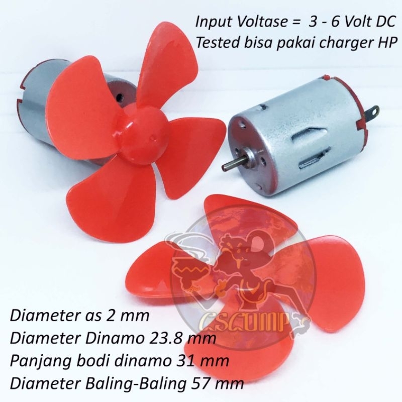 Dinamo 5 Volt Dengan Baling Baling