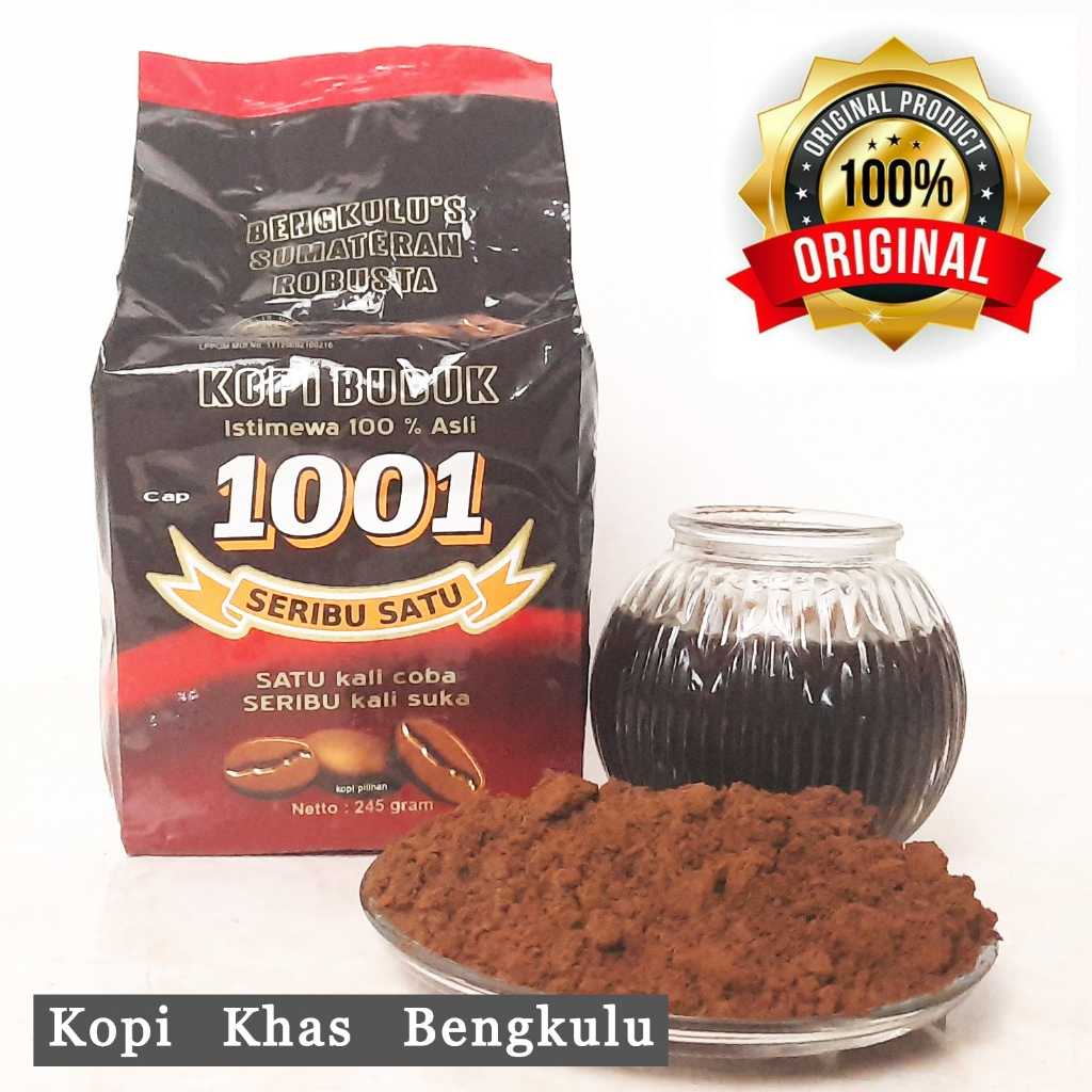 

Kopi Bubuk 1001 245g Khas Bengkulu Kopi Robusta 100% Original Kopi Bubuk/ Kopi Robusta/ Kopi Hitam