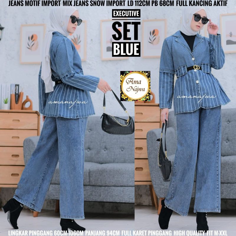 ATARI EXECUTIVE SET WANITA BAHAN JEANS