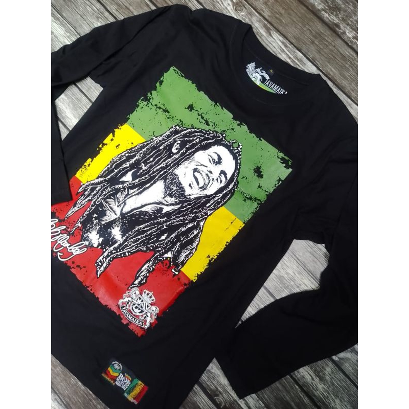 kaos Bob Marley rasta lengan panjang