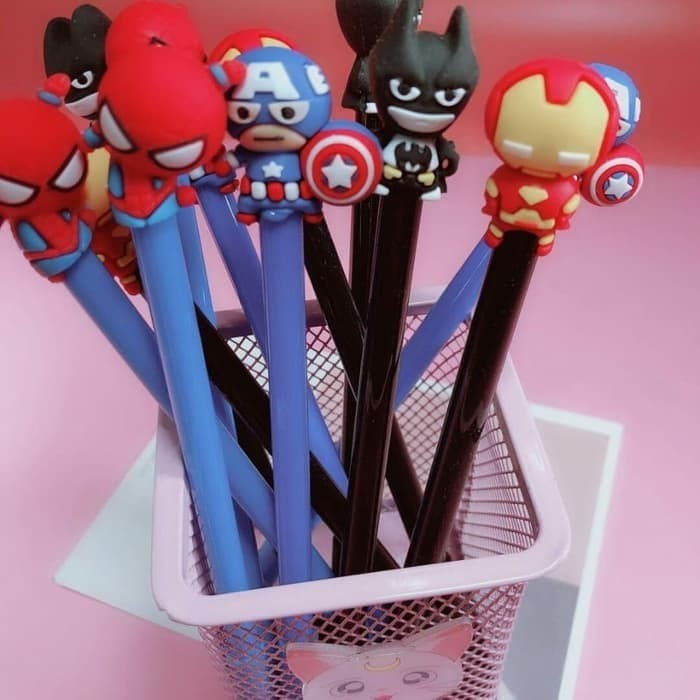 Pena Karakter SuperHero Lucu / Pulpen Gel Karakter SuperHero Imut