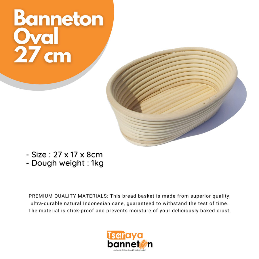 Banneton Oval 26cm proofing basket Tsaraya Rattan
