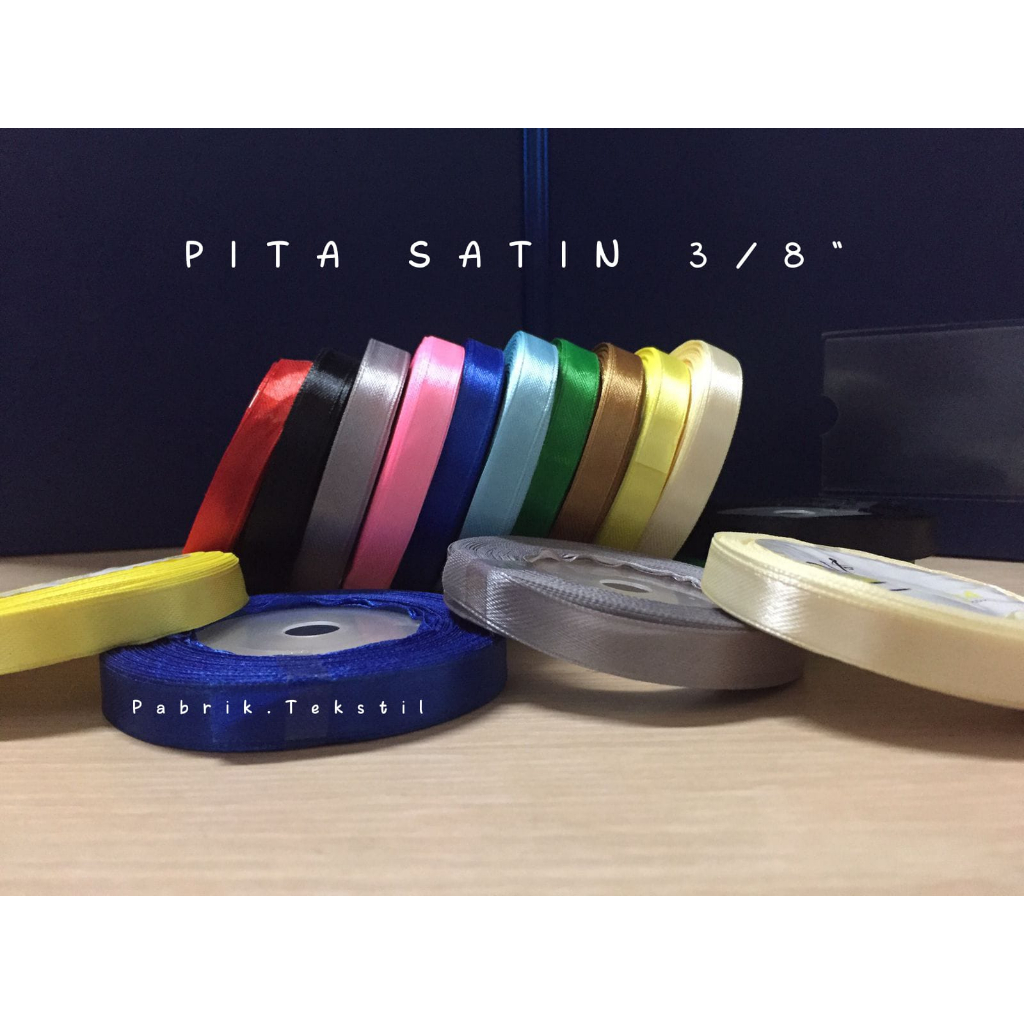 

PITA SATIN 3/8 INCH (1CM) / PITA SATIN WARNA / 20YARDS PER-ROLL