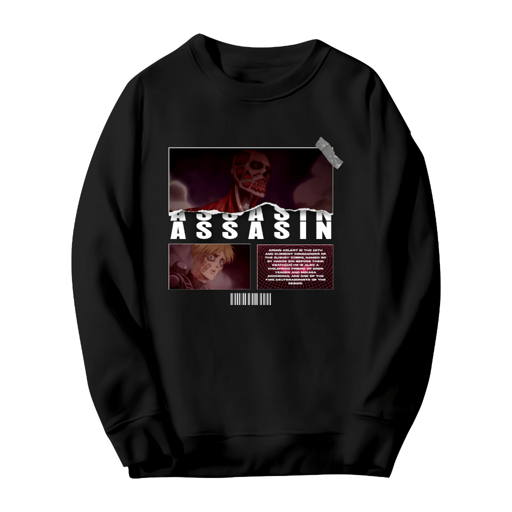 Sweater Crewneck Assasin drones fleece M-XXL