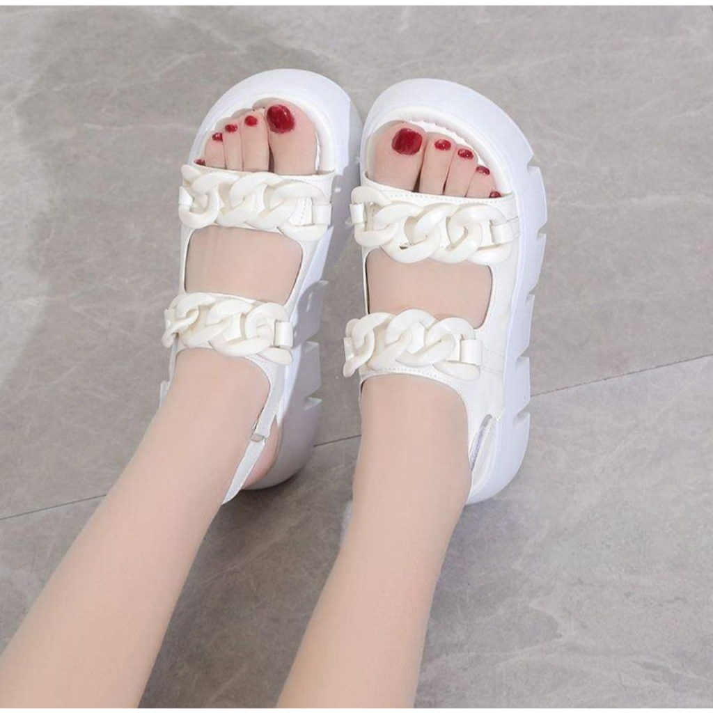 12290 Sandal Wedges Wanita Fashion Import Sendal Tali LEVIA Bisa COD (With Box)