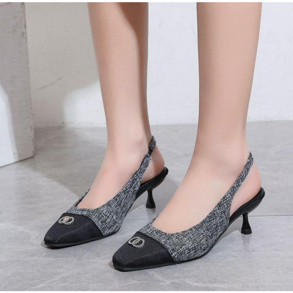 13770 Heels Wanita 5cm Fashion Import EMMA Bisa COD (With Box)
