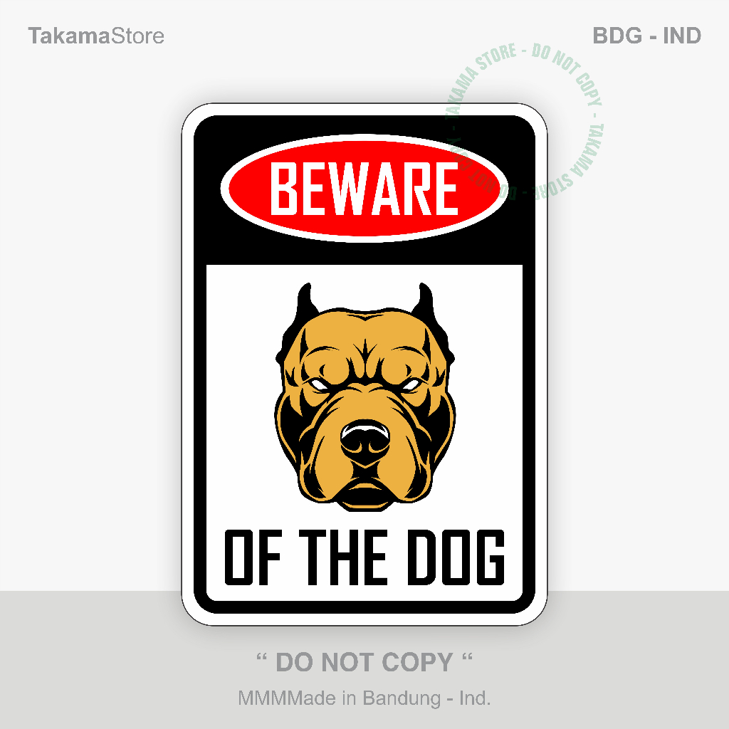 Beware of the dog sign - Size 35cm x 50cm - Alumunium plate