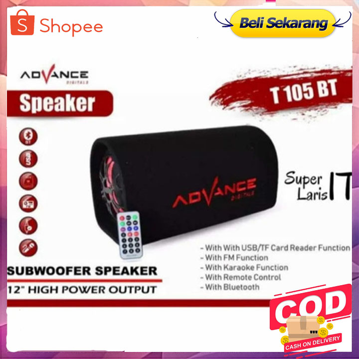 PROMO Speker Advance T105BT Speaker Bluetooth 12 INCH BRGARANSI RESMI 1 TAHUN MANTAP