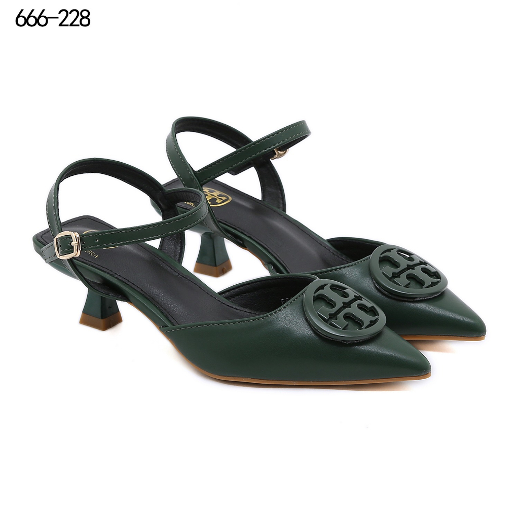 t 666-28 Leather Slingback Heel With Buckle