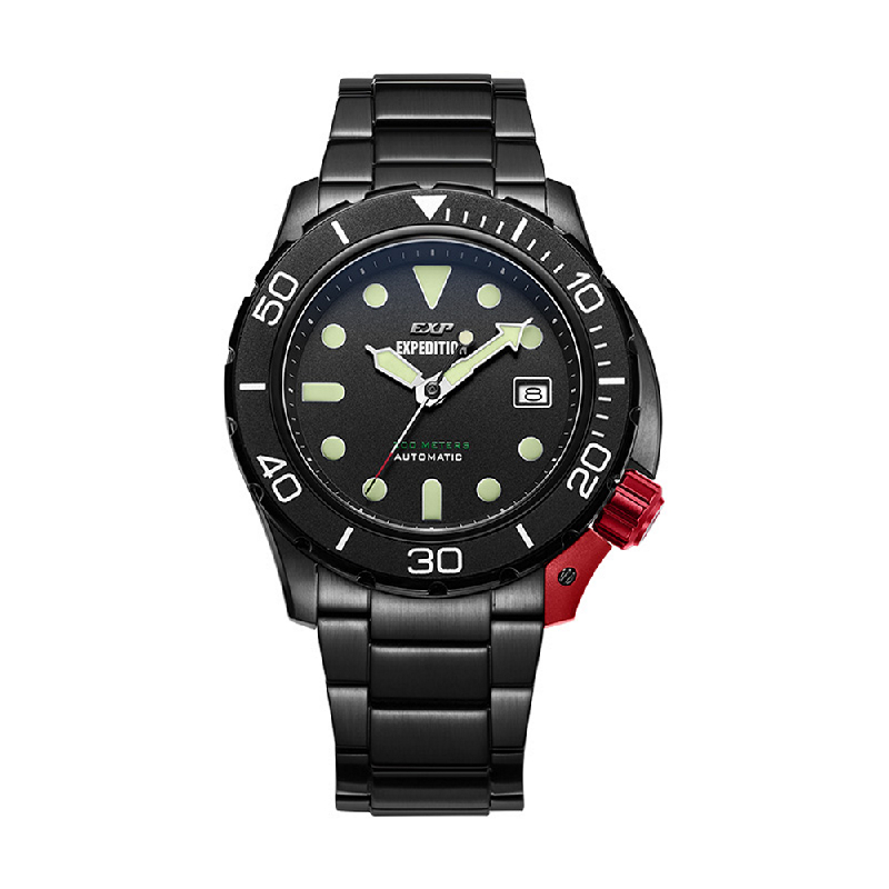 JAM TANGAN PRIA EXPEDITION E 6809M BLACK AUTOMATIC RANTAI ORIGINAL