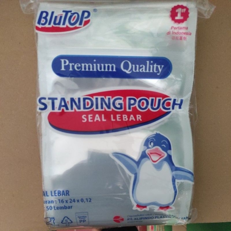 Standing Pouch Stp Blutop Seal Lebar 16x24