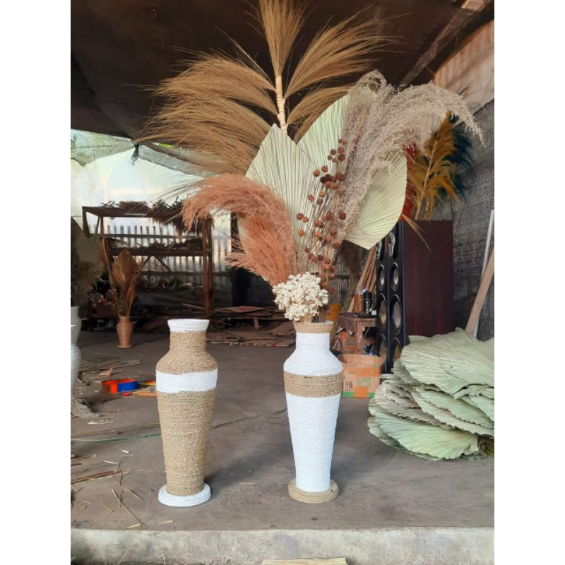 paket lengkap bunga kering dan pot t50 cm/bunga sudut ruangan/bunga kering murah/dekorasi rustick