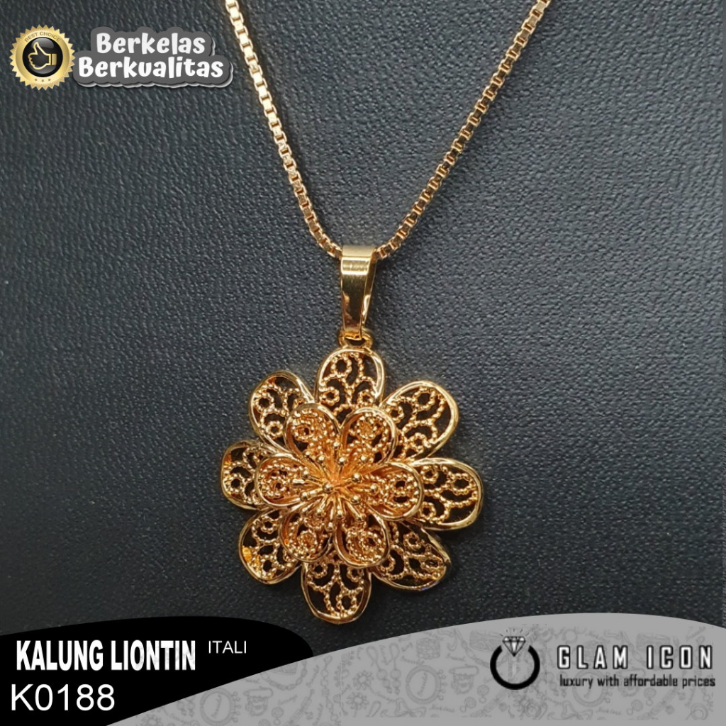 Kalung liontin Motif bung delapan Pucuk Kendari K0188 KLG