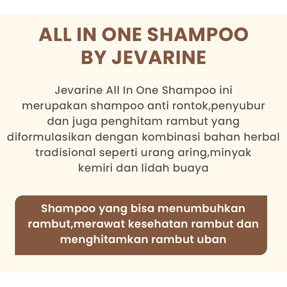 All In One Shampoo By Jevarine - All In One Jevarine Shampo Perawatan Rambut Anti Rontok