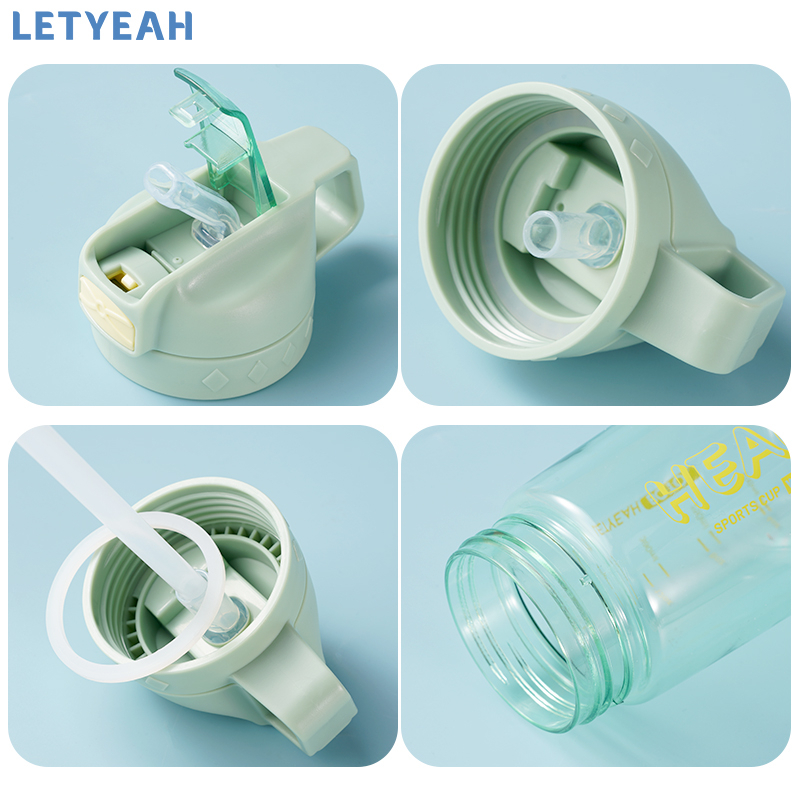 letyeah Botol minum sedotan aesthetic 550ml portabel/tempat minum anti tumpah/Bpa free