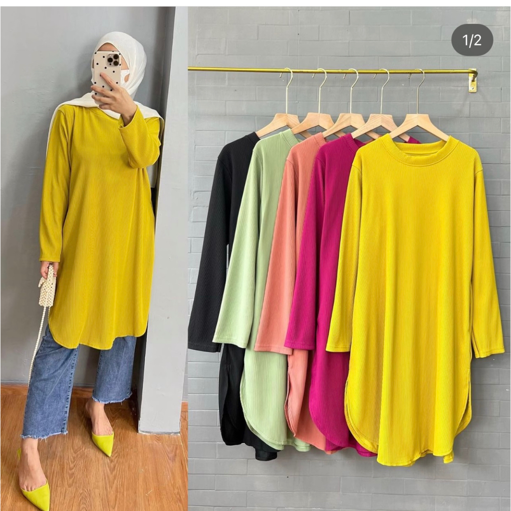 147 tunik oversize oval kaos knit hanover merk clarke