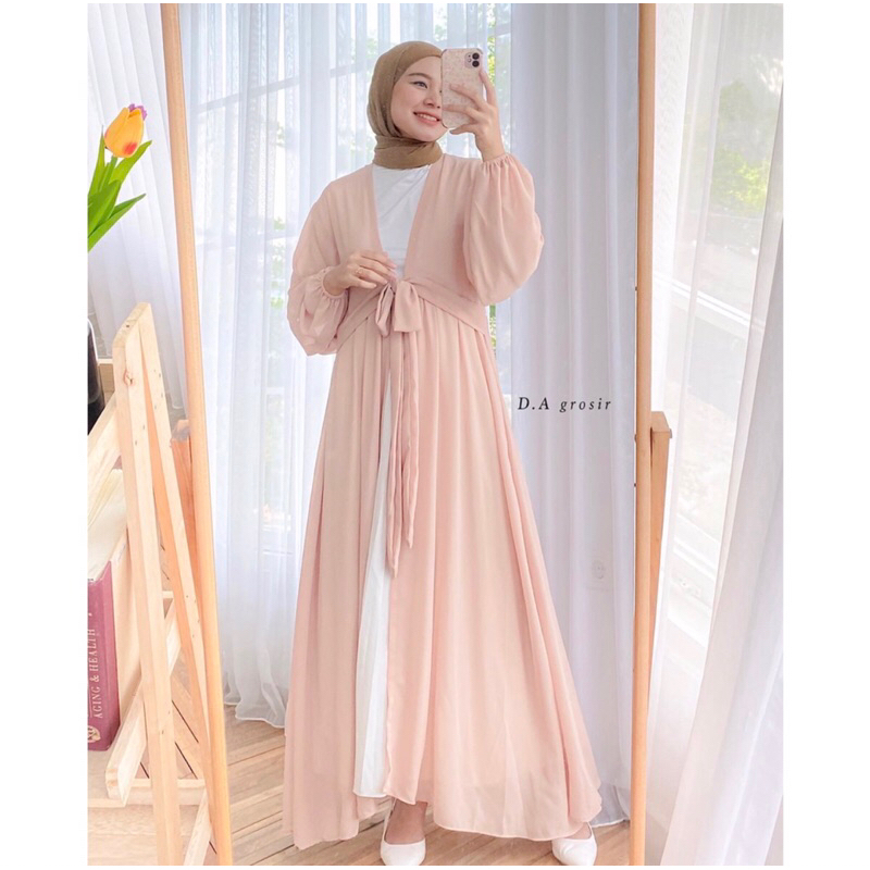 Tasya long outer ceruty babydoll/long outer dress/outer ceruty