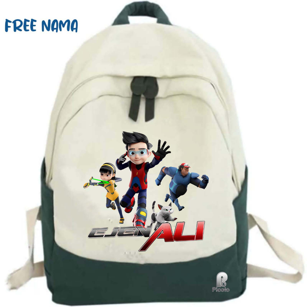 TAS RANSEL BACKPACK ANAK SEKOLAH MOTIF EJEN ALI UNISEX (FREE NAMA)