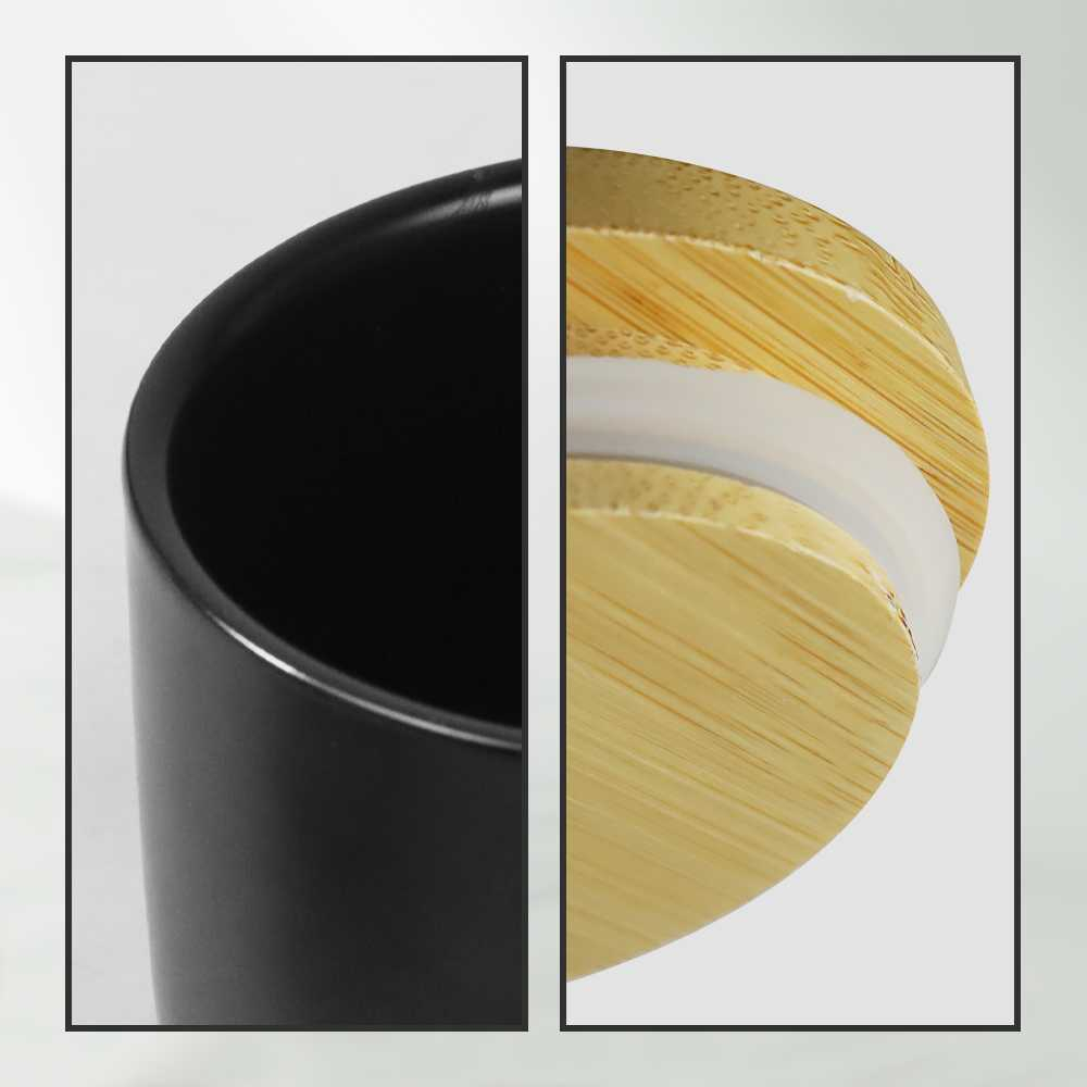 Toples Keramik Tutup Bambu Penyimpanan Makanan Ceramic Storage Jar Wadah Tempat Simpan Snack Cemilan Berkualitas