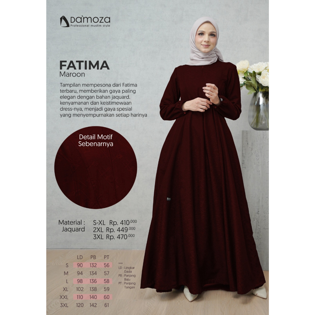 TERBARU DAMOZA FATIMA TEAL BLUE DAMOZA FATIMA BURBERY MAROON GAMIS HITAM DAMOZA