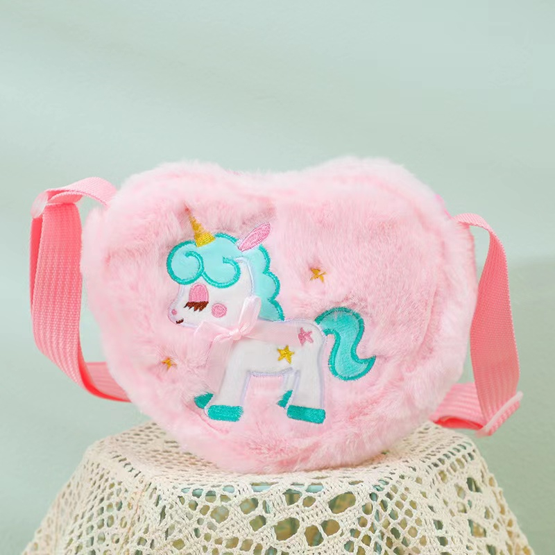 Messenger Tas Anak TK Kecil Ransel Hadiah Kartun Unicorn Plush Tas Bahu Anak Lucu Cinta Tas