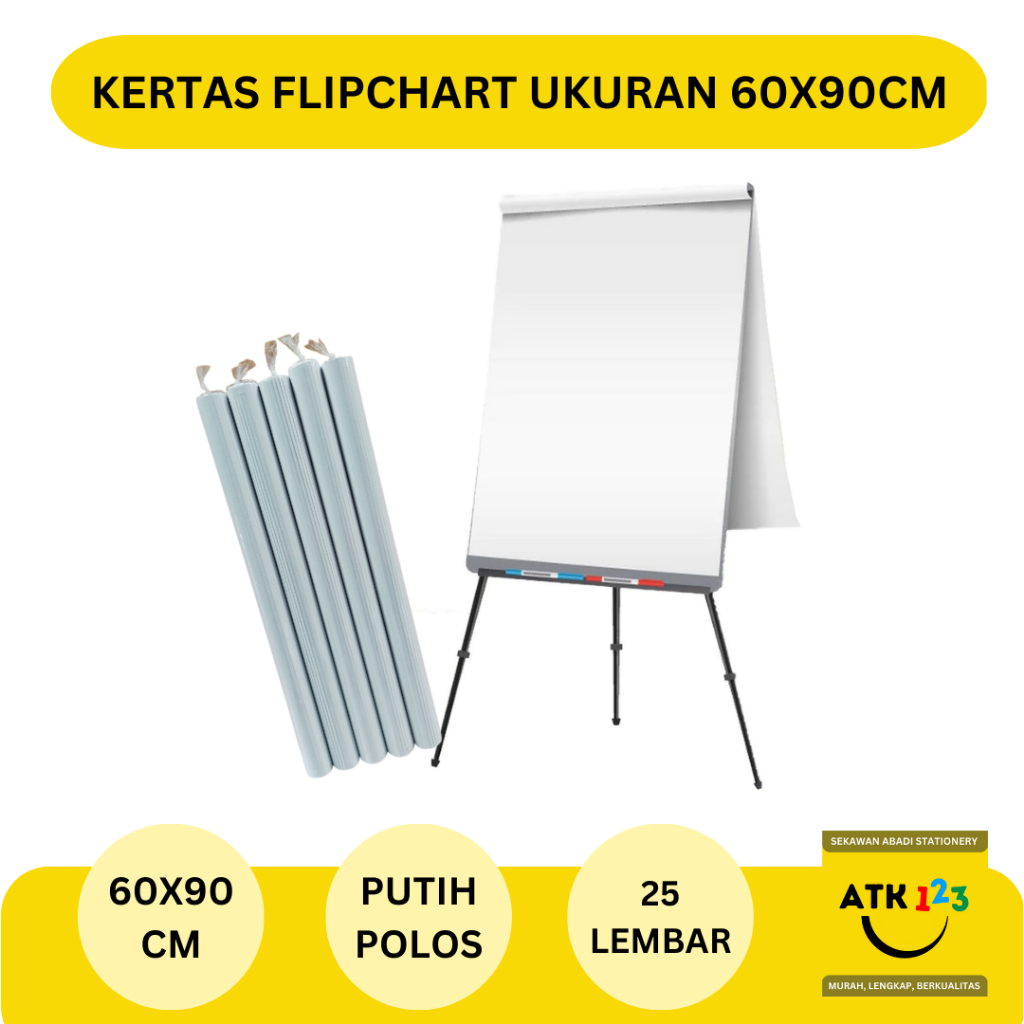 

Flipchart Paper / Kertas Presentasi Ukuran 60x90cm