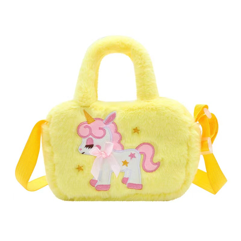 Baru tas persegi kecil lucu tas tangan anak-anak kartun unicorn tas bahu persegi mewah TK gadis Messenger