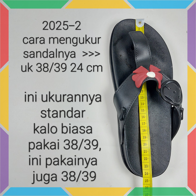 2025-2 Sandal Jepit Pita Wanita Tali Karet Sendal Birken Strap 2in1 Cewek Jelly Bunga Wonderly