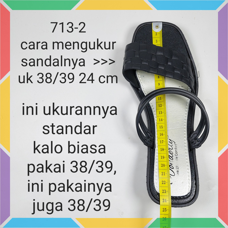 713-2 Sandal Sepatu Wedges Wanita Wonderly Motif Buaya Sendal Slop Jelly Karet Motif Ular Tawana