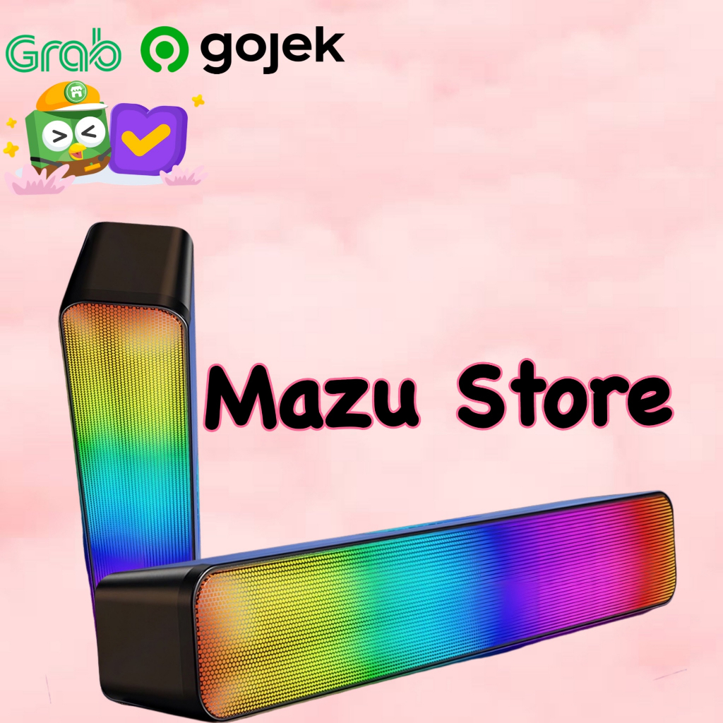 MAZU Speaker Bluetooth Soundbar RGB 5 Colors LED Light Computer