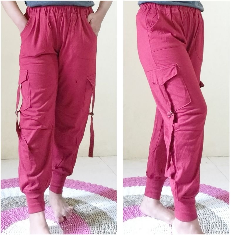 Celana joger panjang bahan kaos combad exriss jumbo