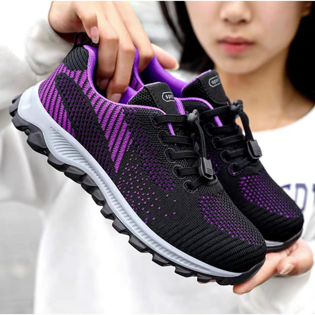 GROSIRTAS LV0280 Sepatu Sneakers Wanita Import Sepatu Sport Rajut Wanita Breathable Fashion Kasual Kekinian