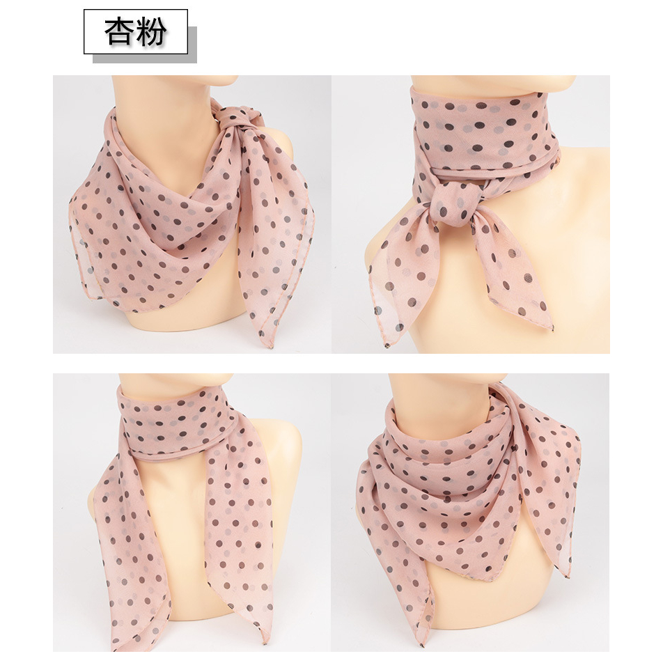 Syal Scarf Leher Ikat kepala sutra Korea Mini scraft syall motif fashion wanita Tas  Import High Quality kain sutera tipis  Pola titik polka hitam dan putih