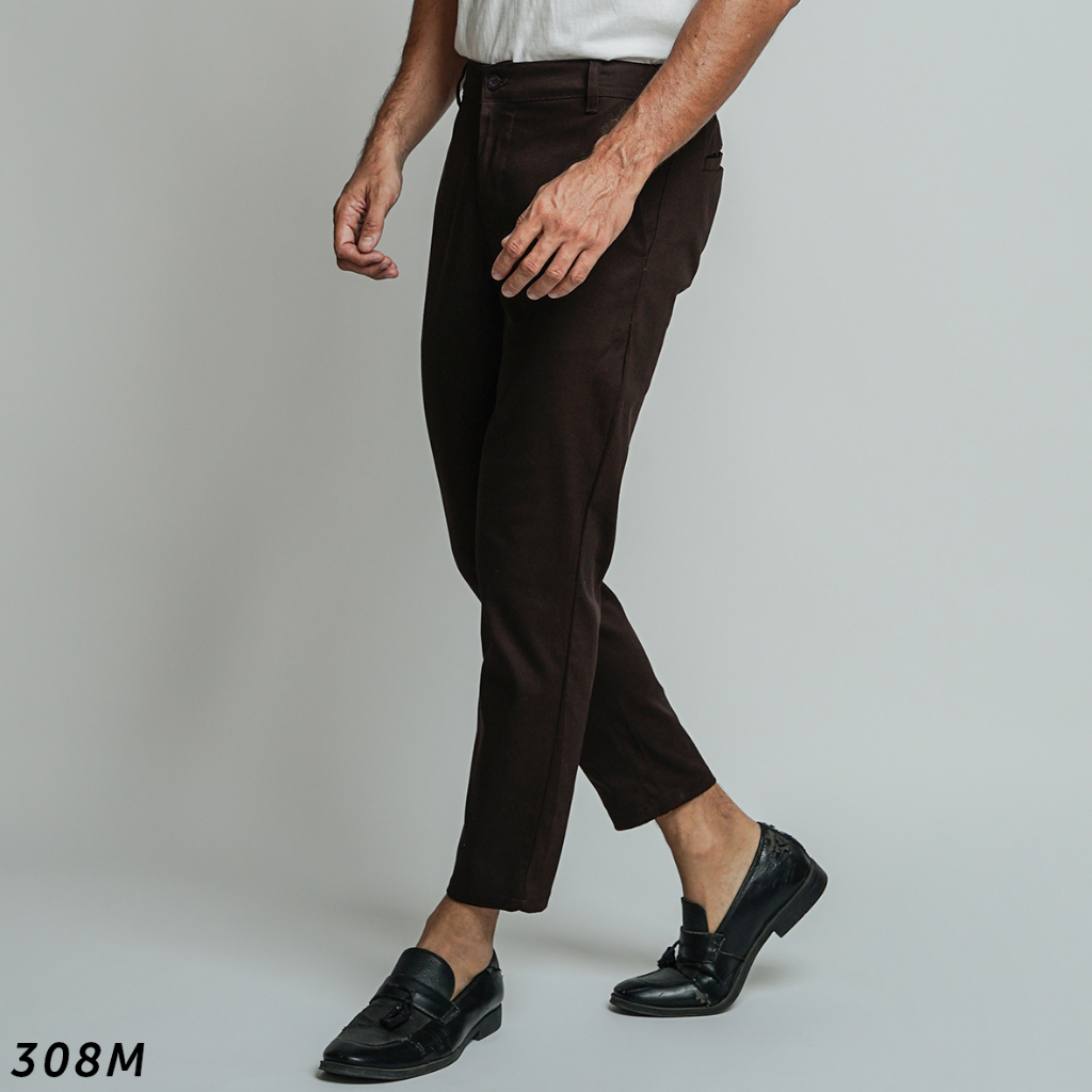 HSRM Celana Gallen Ankle Pants Dark Brown 308 M | Celana Chinos Ankle Pants Slimfit